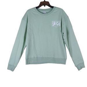 Sporty & Rich 94 running light green sage color long sleeves crewneck sweatshirt